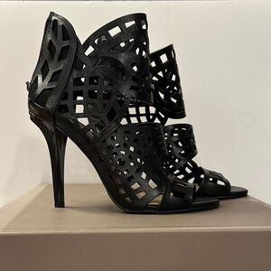 BCBG MAZ AZRIA Elegant Black Cutout Heels - NEW! original box and dust bag
